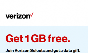 Get 1 GB Free from Verizon Selects